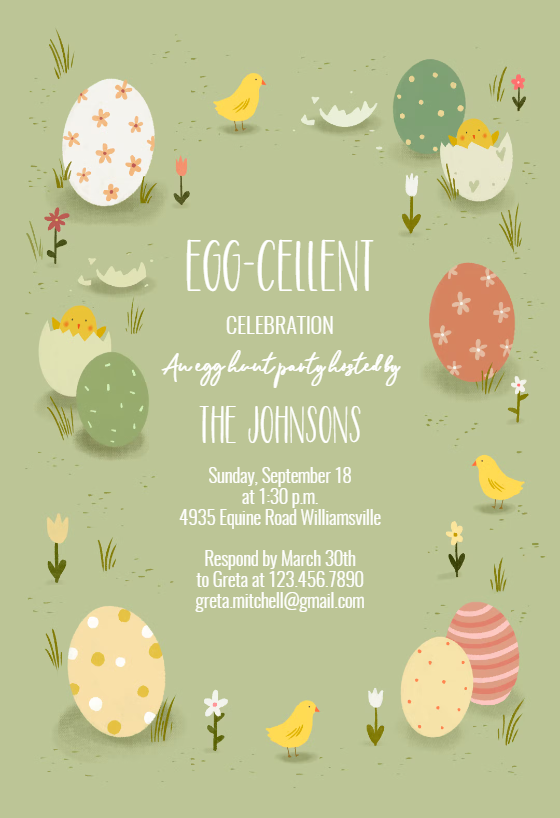 Ready For Egg Hunt - Easter Invitation Template (Free)
